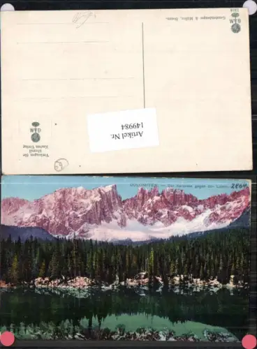 149984,Trentino Dolomiten Karersee Latemar Welschnofen pub Gerstenberger Nr 1318