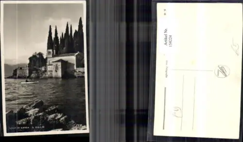 154224,Trentino Lago di Gardo S Vigilio Gardasee Ansicht m. Boot