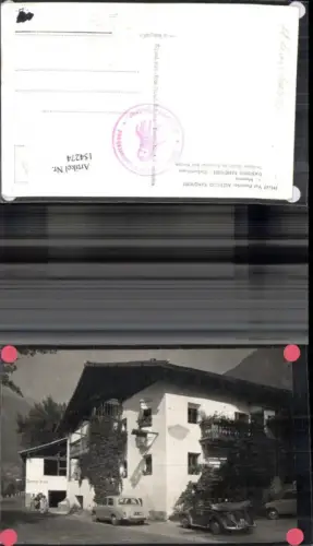 154274,Trentino Gasthof Sandwirt Geburtshaus Andreas Hofer i. Passeier b. Meran Ansicht m. VW Käfer Cabrio