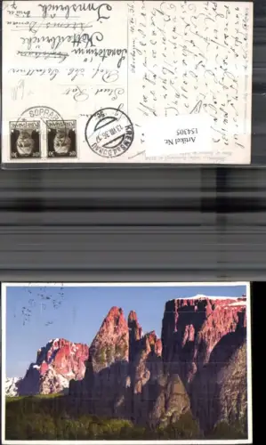 154305,Trentino Dolomiti Sella Sassolungo Cime di Santner Euringer M Sciliar 1936 Gipfelansicht Dolomiten