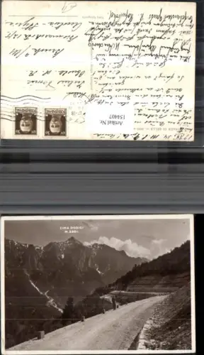 154407,Trentino Trada di Sella Cima Dodici 1934 Wegansicht m. Mann