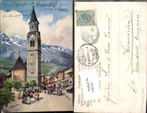 158153,Trentino Campanile in Cortina d Ampezzo signiert Treiber H.