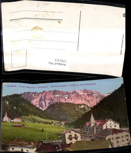 159235,Trentino Bolzano Tiroler Dolomiten Grödnertal Wolkenstein b. Gröden m. Sellagruppe