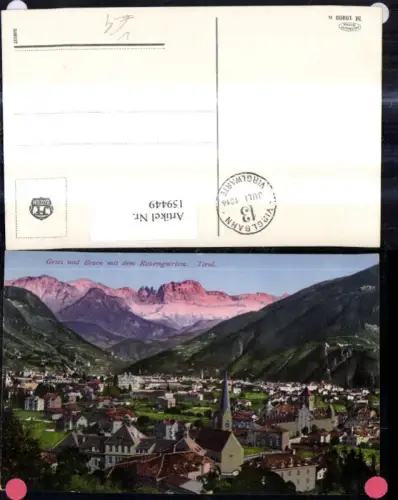 159449,Trentino Bolzano Gries u. Bozen m. d. Rosengarten pub Joh. F. Amoon M 10302 n