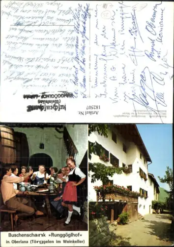 182507,Trentino Buschenschank Runggöglhof in Oberlana Törggelen i. Weinkeller b. Meran Mehrbildkarte