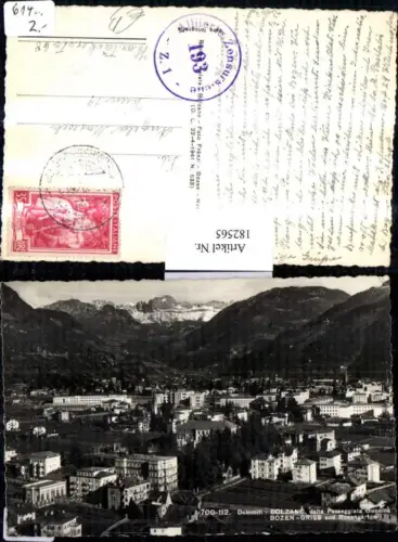182565,Trentino Dolomiti Bolzano dalla Passeggiata Guncina Bozen Gries u. Rosengarten