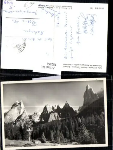 182566,Trentino Valle di Camin Gruppo Catinaccio Dolomiti Tschamintal i. Rosengartengebiet Dolomiten Ansicht m. Kreuz Ma