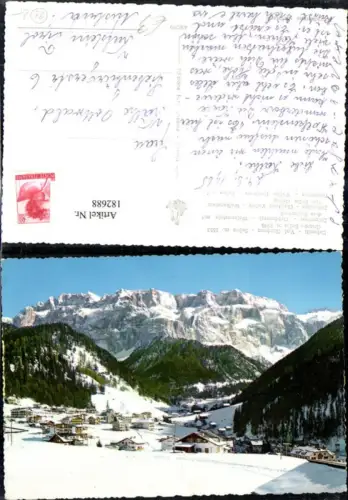 182688,Trentino Dolomiten Grödnertal Wolkenstein m. d. Sellastock Winteransicht