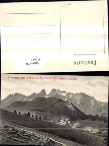 210685,Trentino Prags Plätzwiesen m. Monte Cristallo Pic Popena u. Cristallin