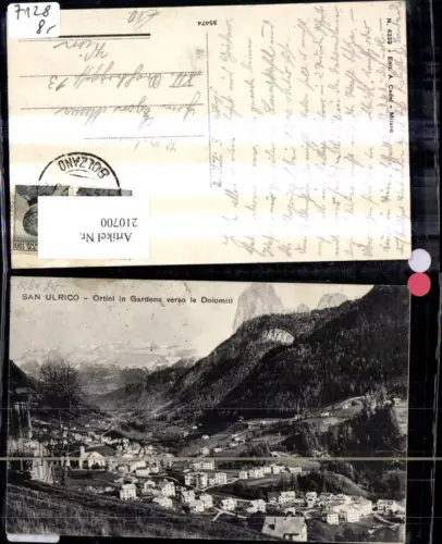 210700,Trentino San Ulrico Ortini in Gardena verso le Dolomiti