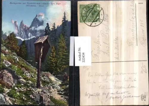 222434,Trentino Rosengarten m. Vajolettürmen v. Niger Dolomiten b. Blumau Wegkreuz