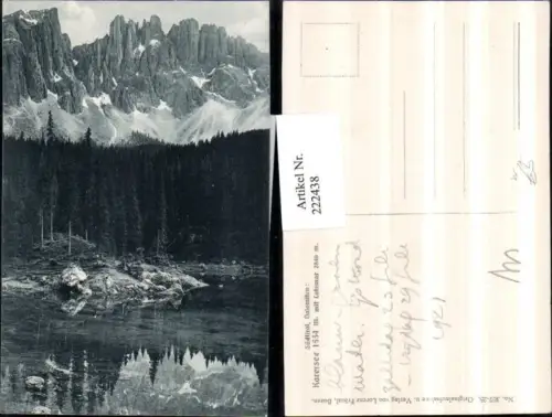 222438,Trentino Dolomiten Karersee See b. Welschnofen m. Latemar