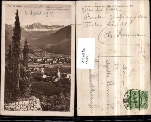 222451,Trentino Gries Teilansicht Aussicht v. d. Erzh. Heinrichpromenade geg. d. Rosengarten