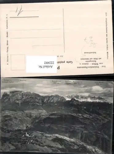 222492,Trentino Seis a. Schlern Totale u. Rosengarten m. Blick auf Unterinn Dolomiten-Panorama