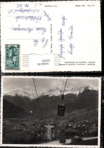 222521,Trentino Meran Totale Panorama m. Haflingerbahn Seilbahn Gondel