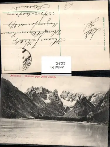 222542,Trentino Ampezzotal Dürrensee See geg. Monte Cristallo b. Toblach