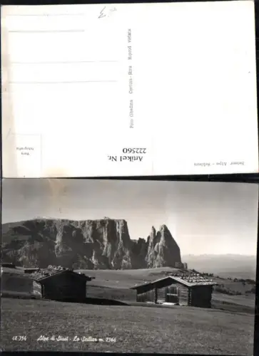 222560,Trentino Seiser Alpe b. Seis a. Schlern Berghütten