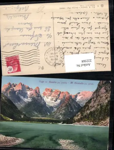 222568,Trentino Lago di Landro M. Cristallo b. Toblach Bergkulisse