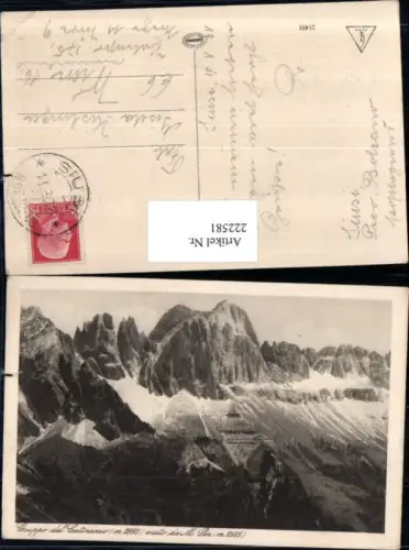 222581,Trentino Gruppo del Catinaccio visto da M. Pez Bergkulisse b. Bozen