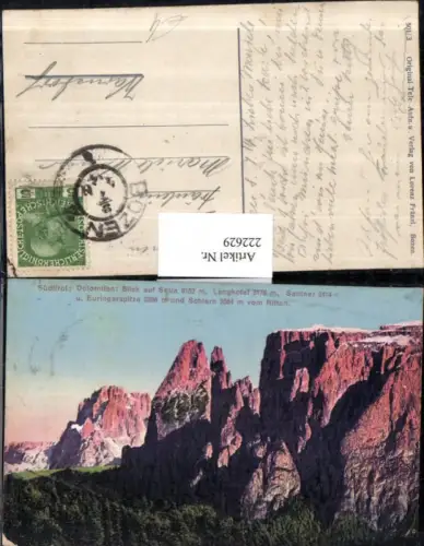222629,Trentino Dolomiten Blick auf Sella Langkofel Santner u. Euringerspitze u. Schlern v. Ritten Bergkulisse