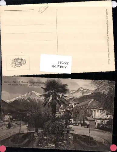 222631,Trentino Meran Kurpromenade Promenade m. Neuem Kurhaus u. Zielspitze