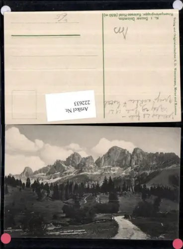 222633,Trentino Bozner Dolomiten Rosengartengruppe Karersee-Hotel b. Bozen Partie
