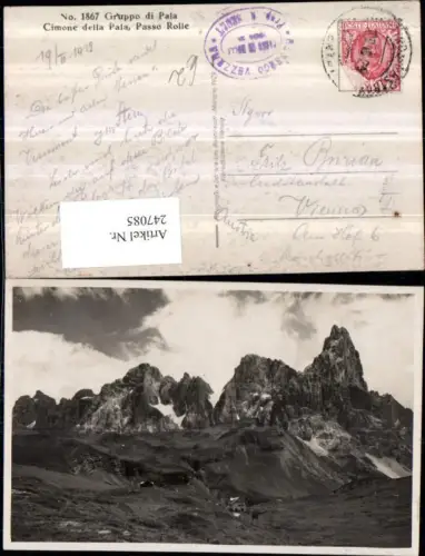247085,Trentino Trento Gruppo di Pala Cimone della Pala Passo Rolle Bergkulisse b. Aldeno