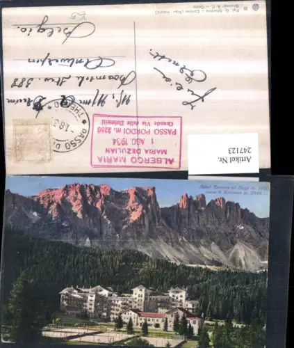 247123,Trentino Trento Hotel Carezza al Lago verso il Latemar b. Vigo di Fassa Bergkulisse