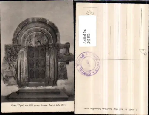 247183,Trentino Bolzano Castel Tyrol presso Merano Portale della Chiesa Kirchenportal