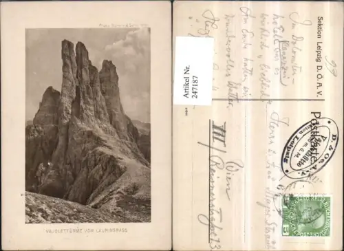 247187,Trentino Bolzano Vajolettürme v. Laurinpass Bergkulisse b. Tiers