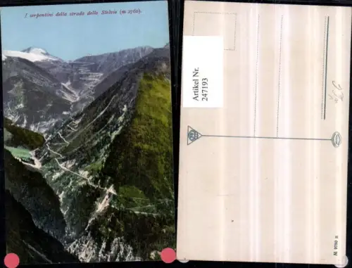 247193,Trentino Bolzano I serpentini della strada dello Stelvio Bergkulisse pub Joh. F. Amonn 9780 n