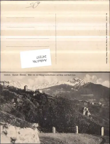 247257,Trentino Bolzano Meran Merano Blick von d. König-Laurin-Straße auf Burg u. Dorf