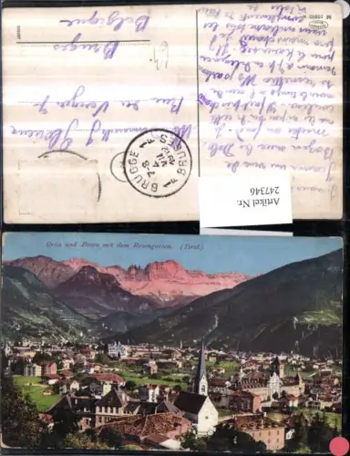 247346,Trentino Bolzano Gries u. Bozen m. d. Rosengarten Totale