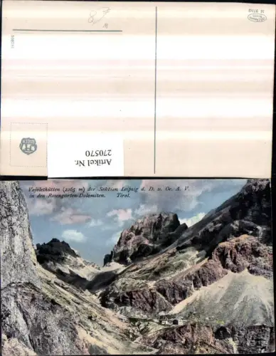 270570,Trentino Vajolethütten Berghütten in d. Rosengarten-Dolomiten b. Pozzo di Fassa Sulden