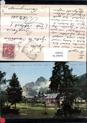 276459,Trentino Bolzano Ampezzo Schluderbach m. Croda Rossa pub Joh. F. Amonn 8691
