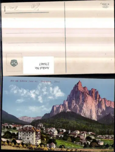 276467,Trentino Bolzano Seis am Schlern Totale Bergkulisse pub Joh. F. Amonn 13731