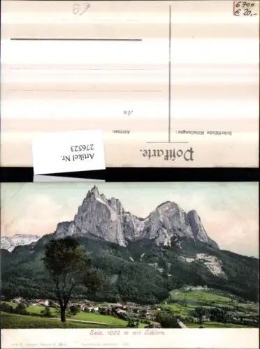 276523,Trentino Bolzano Seis Totale m. Schlern Bergkulisse pub Joh. F. Amonn 35n