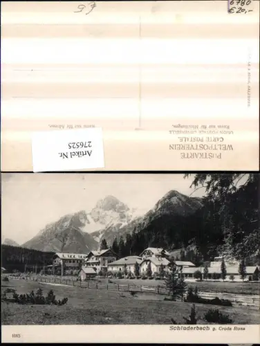 276525,Trentino Bolzano Schluderbach geg. Croda Rosa Bergkulisse