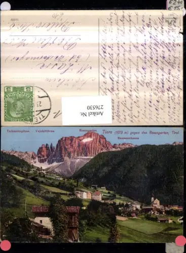 276530,Trentino Bolzano Tiers Totale geg. d. Rosengarten Bergkulisse pub Josef Werth 1011