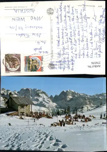 276556,Trentino Trento Madonna di Camiglio Rifugio Pradalago Bergkulisse Skihütte Winterbild