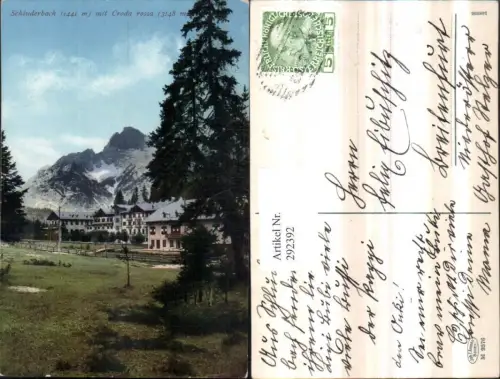 292392,Trentino Bolzano Schluderbach Carbonin m. Croda rossa Bergkulisse pub Joh. F. Amonn 9376