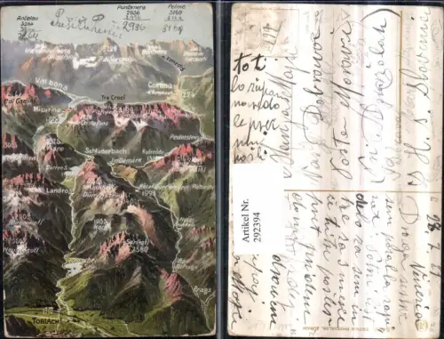 292394,Trentino Bolzano Toblach u. Umgebung aus d. Vogelschau Landro Misurina Cortina