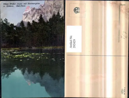 292429,Trentino Bolzano Völser Weiher m. Santnerspitze u. Schlern b. Völs pub Joh. F. Amonn M9416n