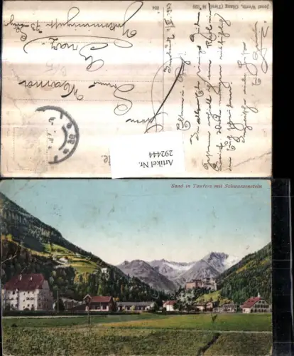 292444,Trentino Bolzano Sand in Taufers m. Schwarzenstein Bergkulisse pub Josef Werth M339
