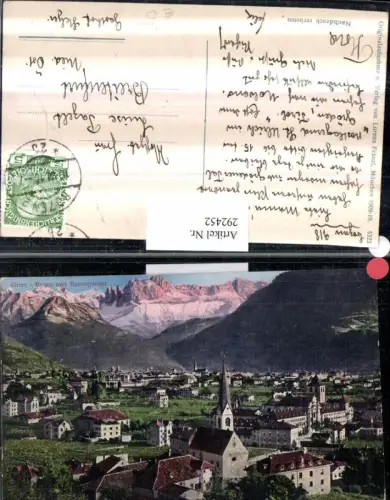 292452,Trentino Bolzano Bozen Gries Totale m. Rosengarten Bergkulisse