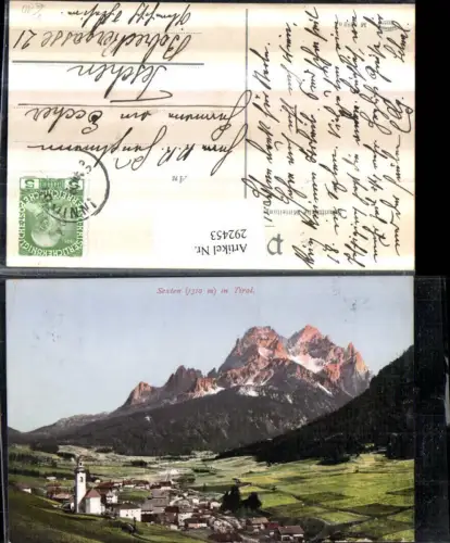 292453,Trentino Bolzano Sexten Sesto Totale Bergkulisse pub Joh. F. Amonn M3282n