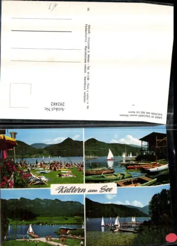 292482,Trentino Bolzano Lago di Caldaro Kaltern am See b. Bozen Strandbad Boote Mehrbildkarte