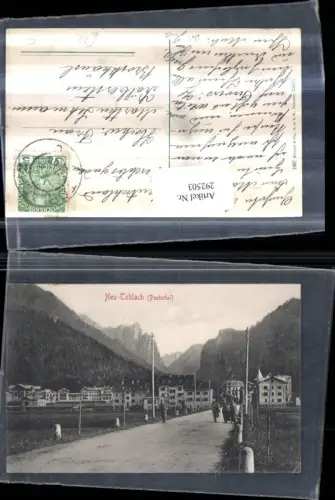 292503,Trentino Bolzano Neu-Toblach im Pustertal Straßenansicht Bergkulisse