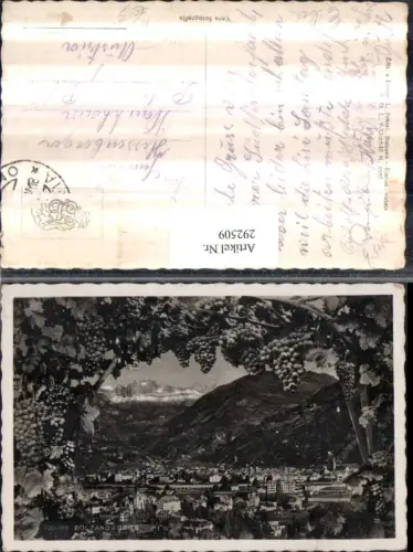 292509,Trentino Bolzano Bozen Gries Totale Bergkulisse Fotomontage Weintrauben Wein
