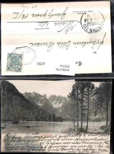 292516,Trentino Bolzano Dürrensee See Bergkulisse b. Prags